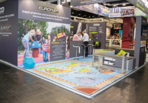 Example of custom printed vinyl flooring used in an exhibition. Provided by Purely Digital
